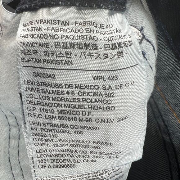 Men's 32X32 Levi's 511 Slim Fit Straight Leg Dark Wash Blue Denim Jeans - Picture 13 of 16